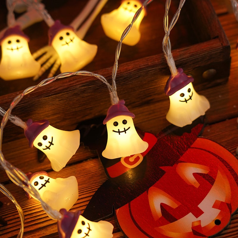 Halloween Outdoor String Lights with Battery Operated LED for Patio and Yard Decoration