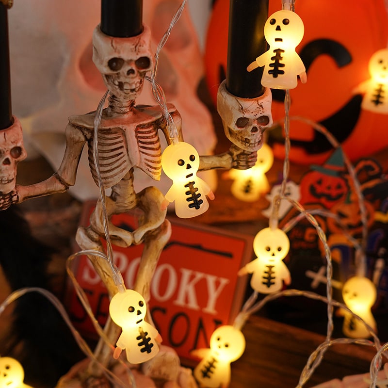 Halloween Outdoor String Lights with Battery Operated LED for Patio and Yard Decoration