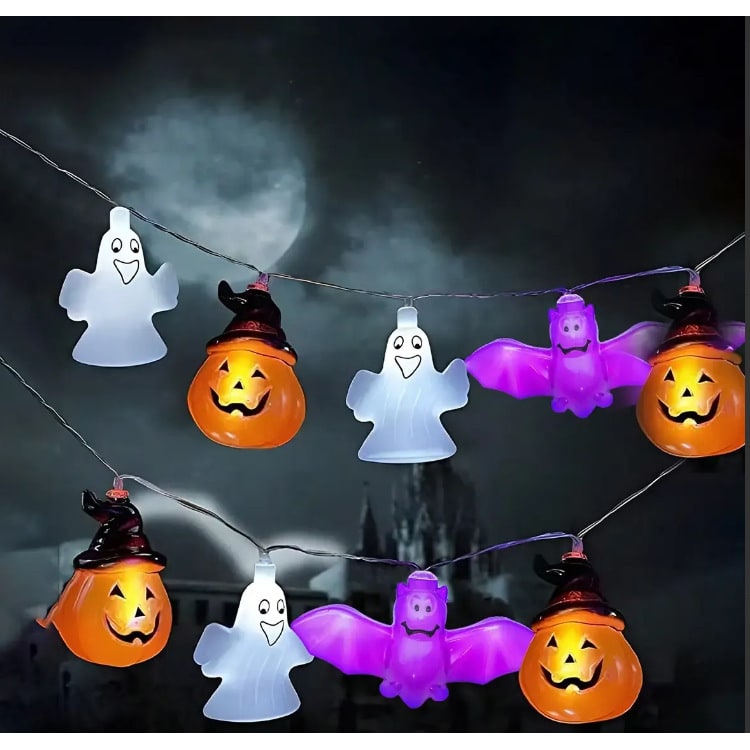 Halloween Outdoor String Lights with Battery Operated LED for Patio and Yard Decoration