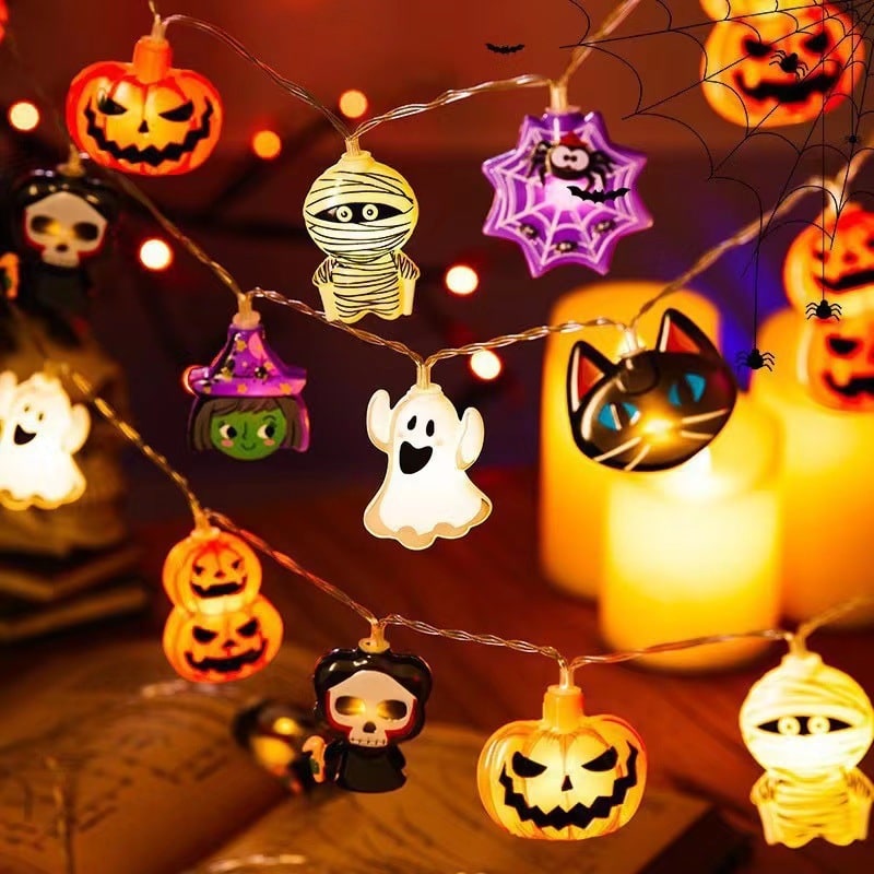 Halloween Outdoor String Lights with Battery Operated LED for Patio and Yard Decoration