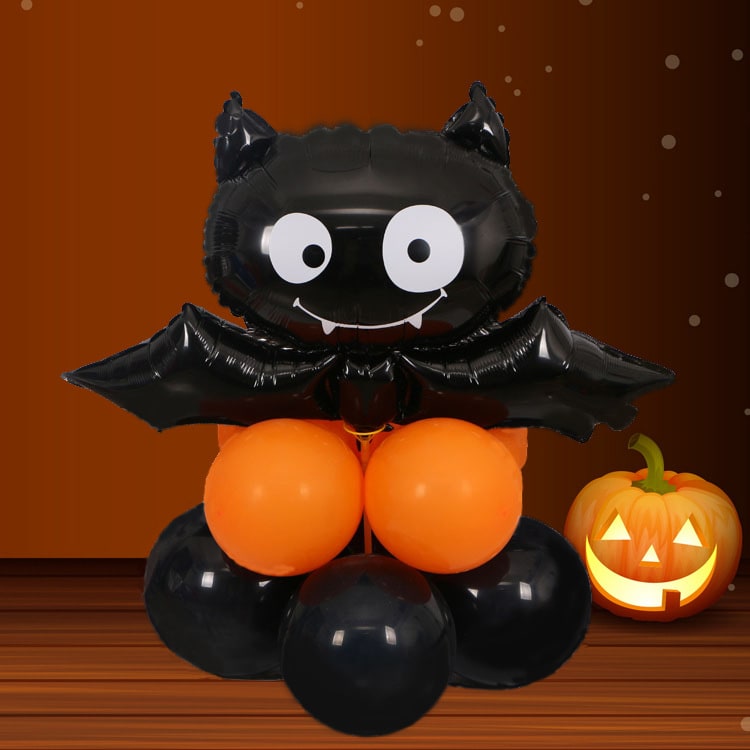 Halloween Party Balloons with Foil Letter Bat Pumpkin and Spider Decorations Kit