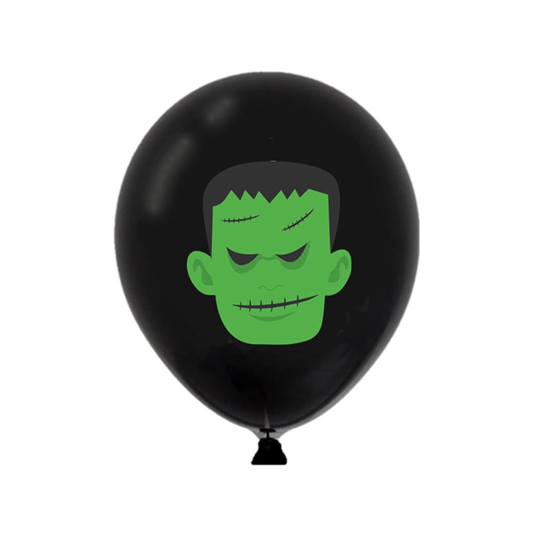 Halloween Party Balloons with Spooky Printed Designs and Latex Construction for Decoration