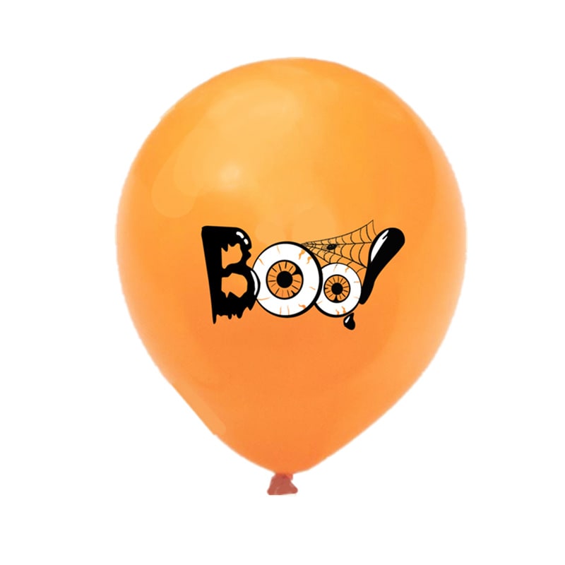 Halloween Party Balloons with Spooky Printed Designs and Latex Construction for Decoration