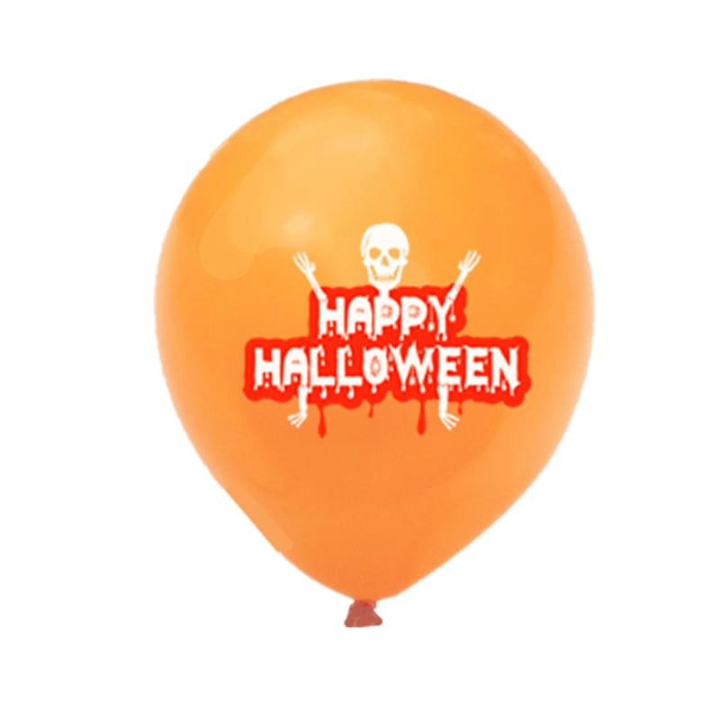 Halloween Party Balloons with Spooky Printed Designs and Latex Construction for Decoration