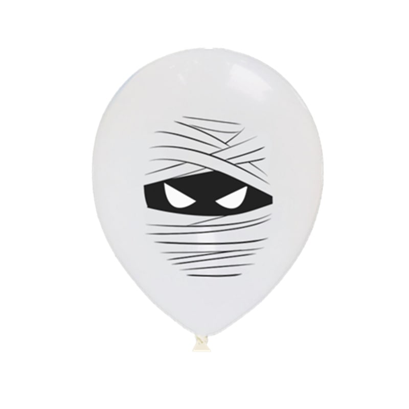 Halloween Party Balloons with Spooky Printed Designs and Latex Construction for Decoration