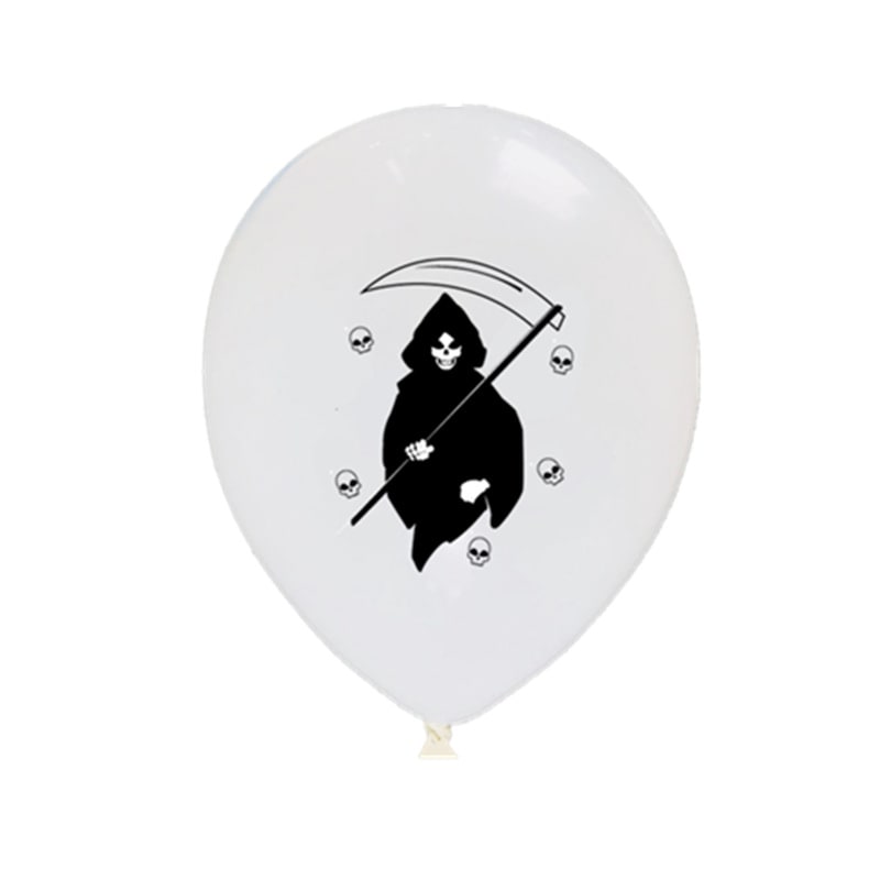 Halloween Party Balloons with Spooky Printed Designs and Latex Construction for Decoration
