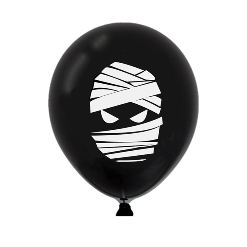 Halloween Party Balloons with Spooky Printed Designs and Latex Construction for Decoration