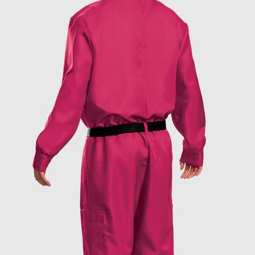 Halloween Pink Jumpsuit Costume with and Belt for Party