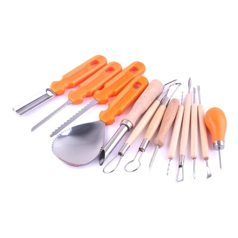 Halloween Pumpkin Carving Kit and Tools with Stainless Steel Saw Scoop and Storage Case