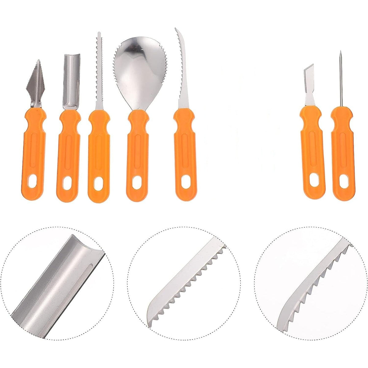 Halloween Pumpkin Carving Kit and Tools with Stainless Steel Blades and Serrated Saw for Supplies