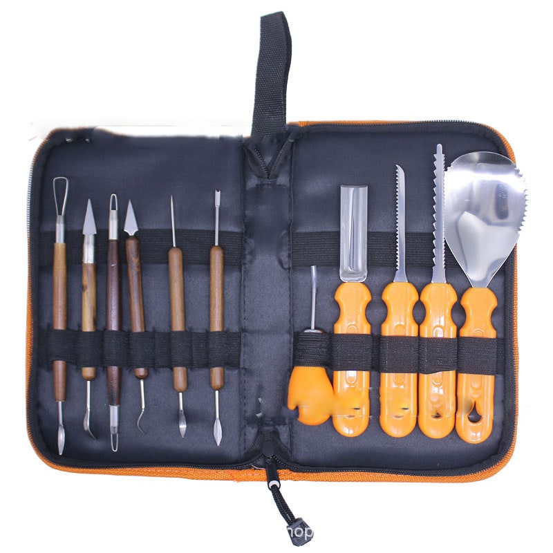 Halloween Pumpkin Carving Kit and Tools with Stainless Steel Saw Scoop and Storage Case