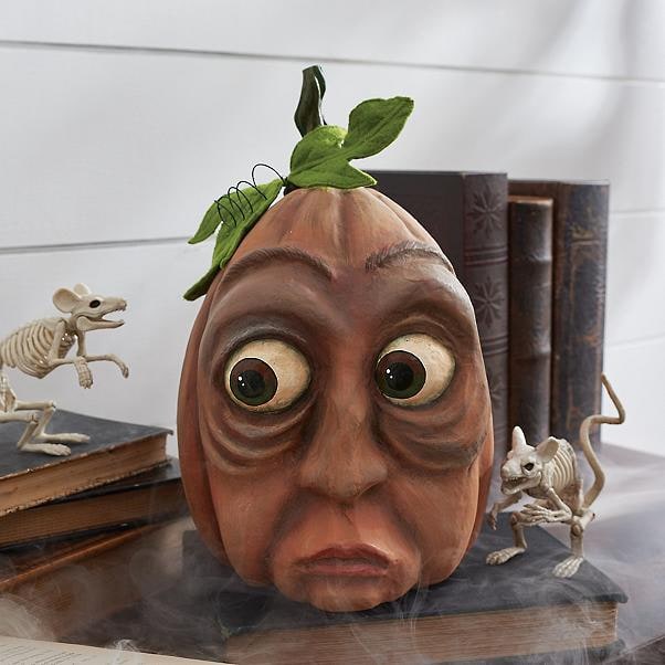 Halloween Pumpkin Decorations and Carving Props with Expressive Faces for Front Door Decor