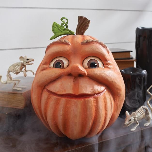 Halloween Pumpkin Decorations and Carving Props with Expressive Faces for Front Door Decor