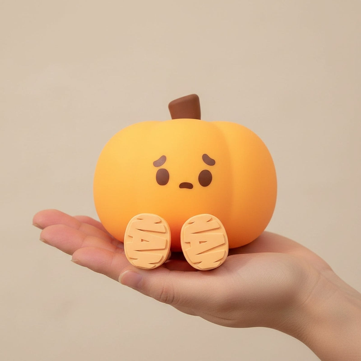 Halloween Pumpkin Night Light LED Rechargeable with Dangling Legs and Sad Face Design