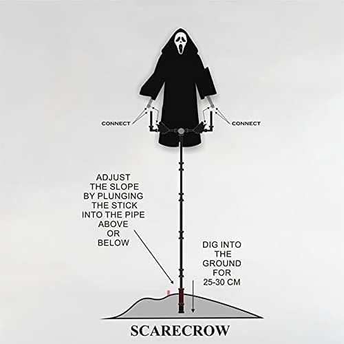 Halloween Scarecrow Decoration Scary Outdoor Ghost Prop with Pole for Yard Decor