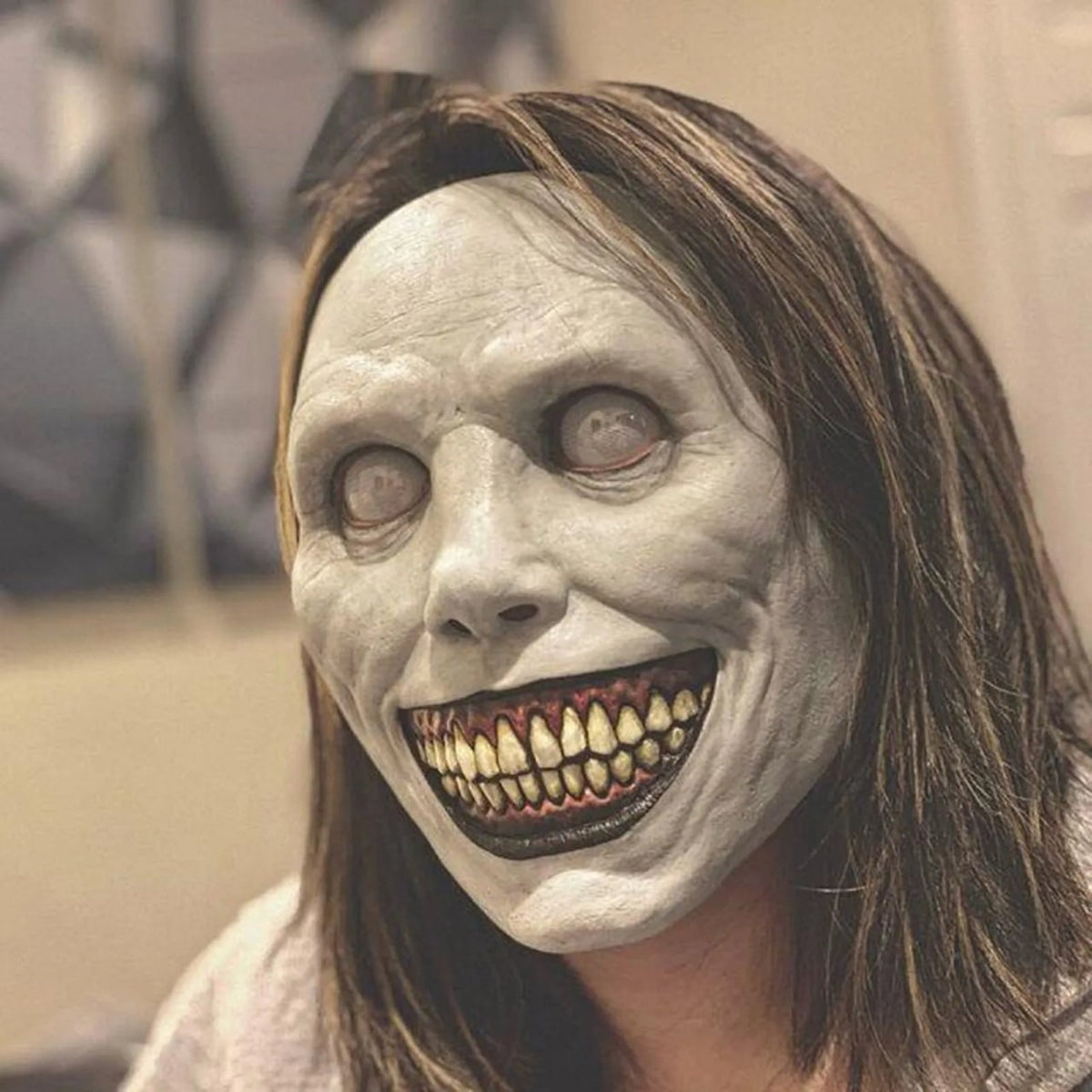 Halloween Scary Creepy Demon Mask with Sharp Teeth for Party and Cosplay Clown