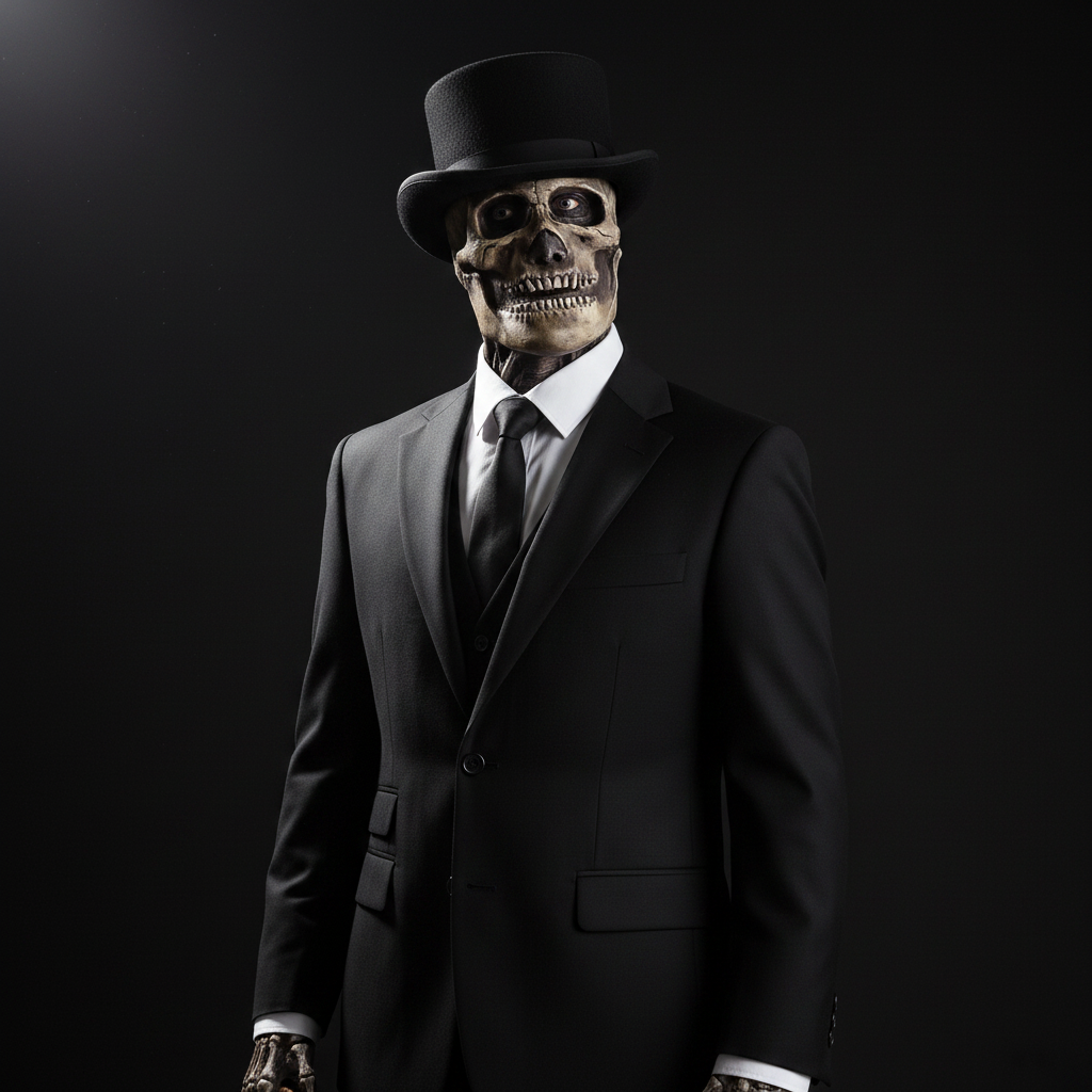 Halloween Skull Mask with Skeleton Chest Plate and Exposed Brain for Scary Party