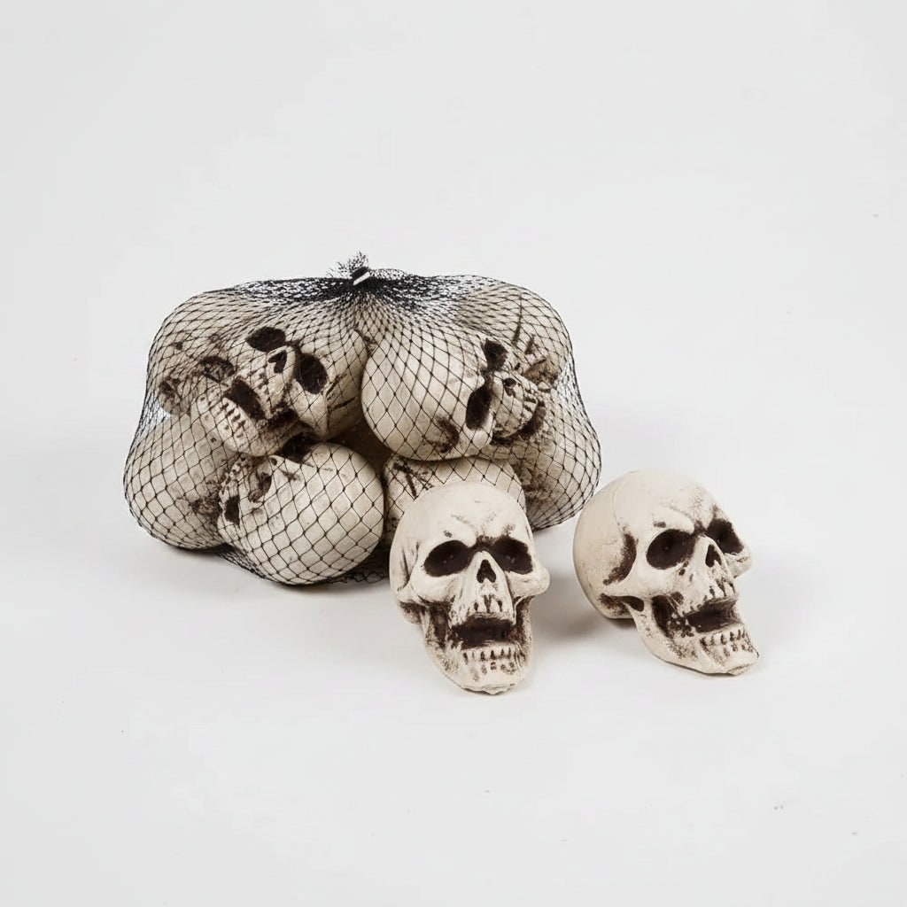 Halloween Skull Props and Sugar Decorations Set of 10 Mini Plastic for Party