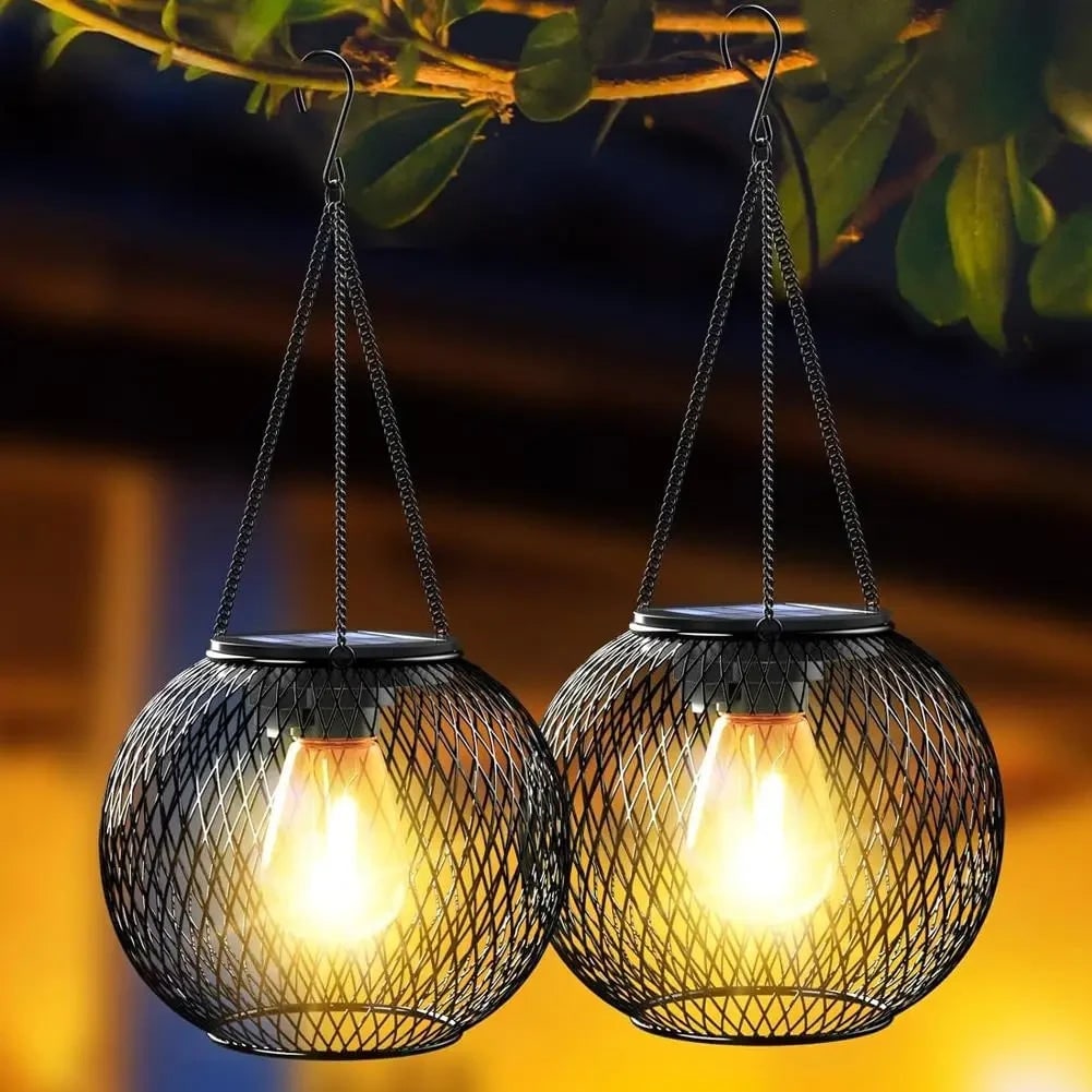 Halloween Solar Hanging Lantern with Outdoor Decorative LED Light for Patio