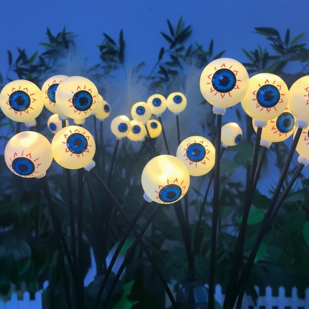 Halloween Solar Pathway and Garden Lights with LED Eyeball Stakes for Outdoor Yard Decoration