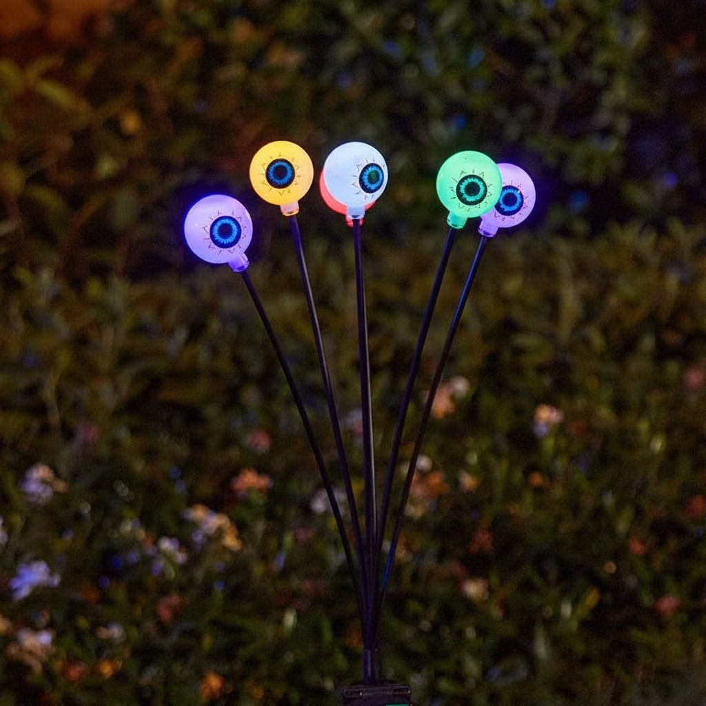 Halloween Solar Pathway and Garden Lights with LED Eyeball Stakes for Outdoor Yard Decoration