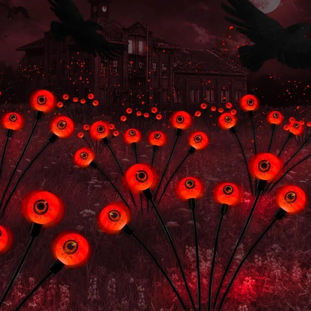Halloween Solar Pathway and Garden Lights with LED Eyeball Stakes for Outdoor Yard Decoration