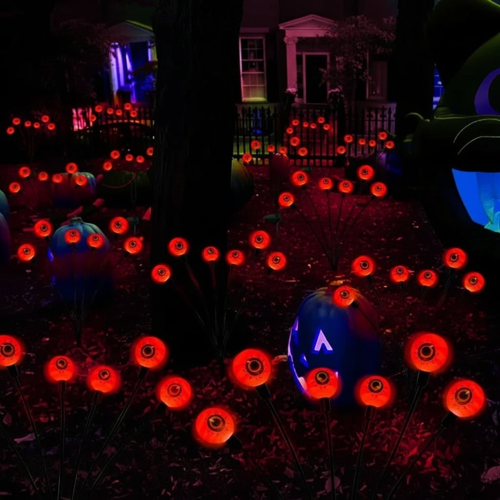 Halloween Solar Pathway and Garden Lights with LED Eyeball Stakes for Outdoor Yard Decoration