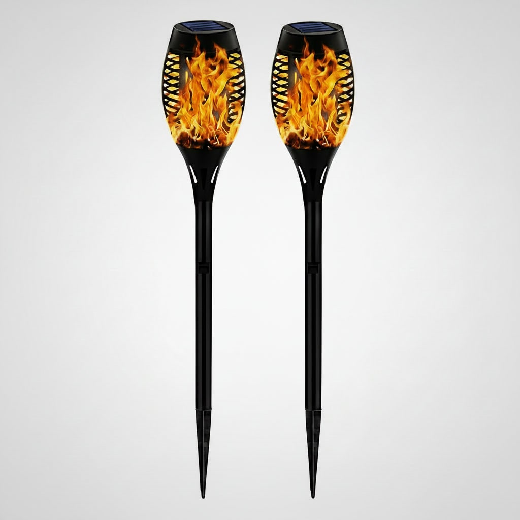 Halloween Solar Powered Outdoor Torch Lights with Flickering Flame Effect for Yard Decoration