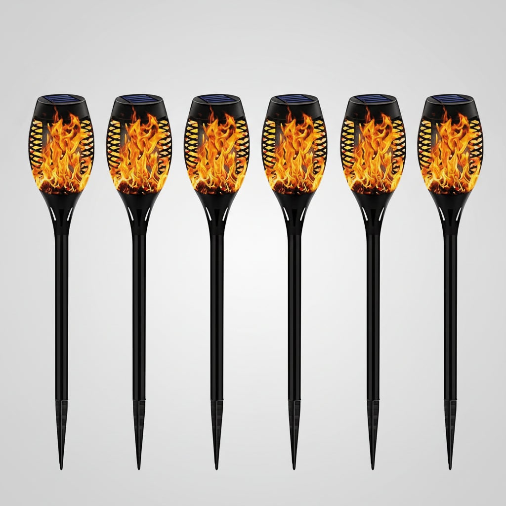 Halloween Solar Powered Outdoor Torch Lights with Flickering Flame Effect for Yard Decoration