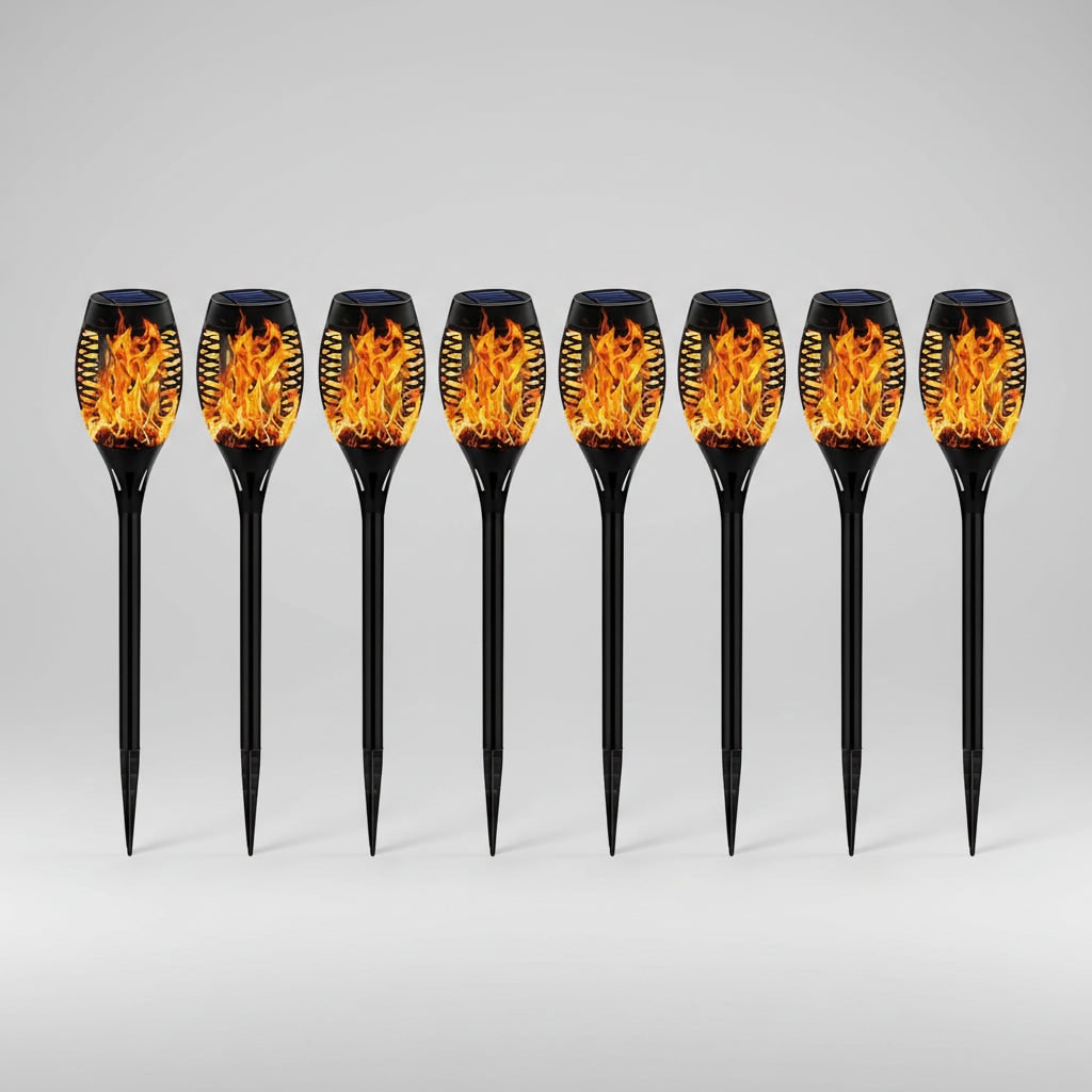 Halloween Solar Powered Outdoor Torch Lights with Flickering Flame Effect for Yard Decoration