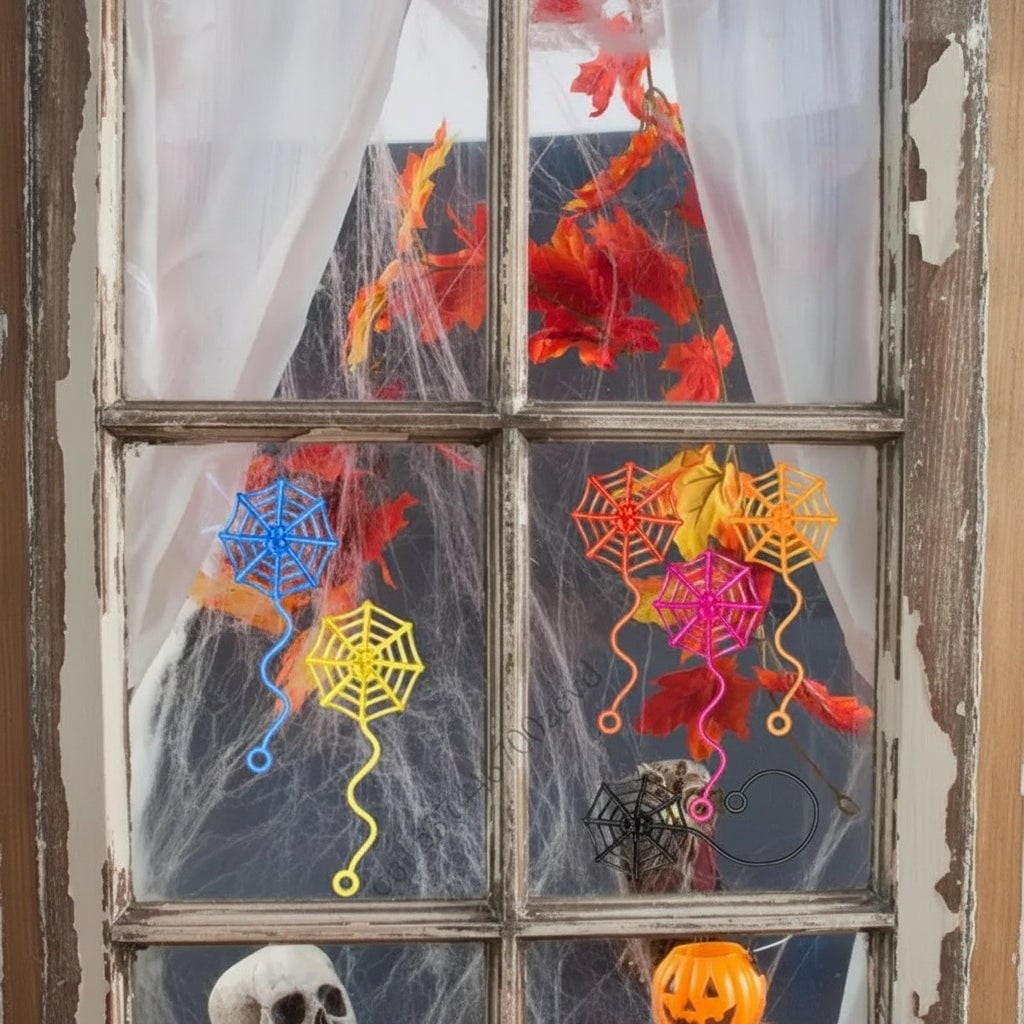 Halloween Spider Webs and Cobwebs Sticky Stretchy Decorations for Windows Walls Party Supplies