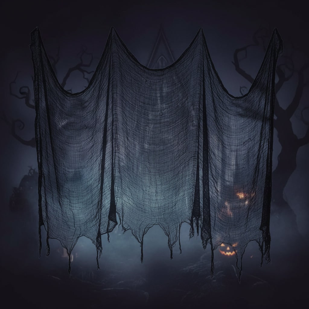 Halloween Spooky Black Gauze Netting Decoration for Haunted House Party Decor Creepy Cloth