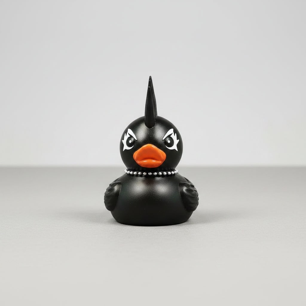 Halloween Spooky Rubber Duck Squishy Bath Gothic Decoration Devil and Spiked Collar
