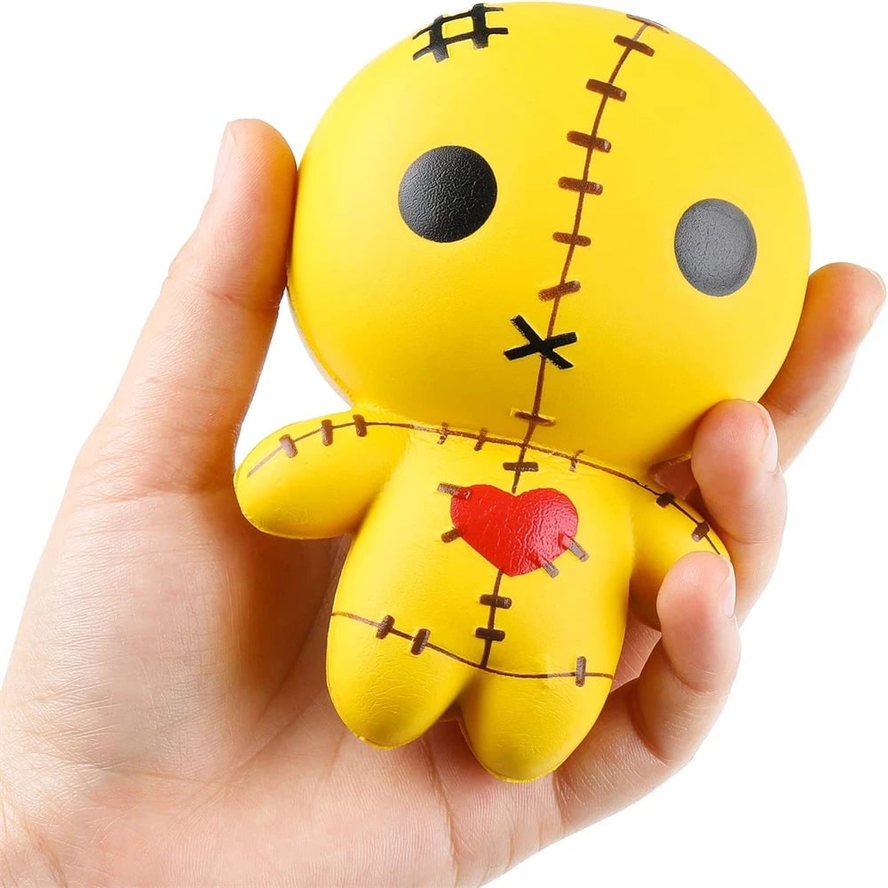 Halloween Squishy Toy Slow Rising Voodoo Doll with Stitched Details for Stress Relief Party Favors
