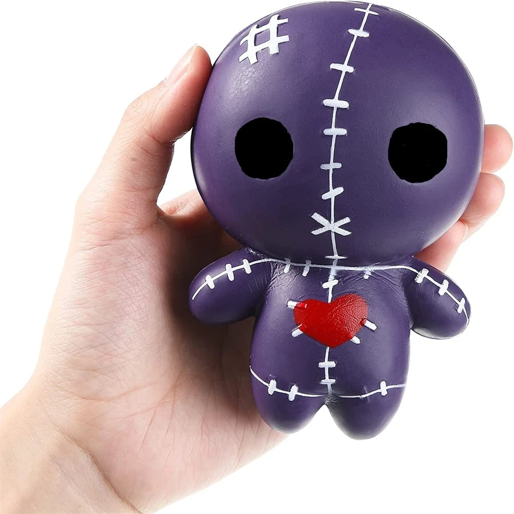 Halloween Squishy Toy Slow Rising Voodoo Doll with Stitched Details for Stress Relief Party Favors