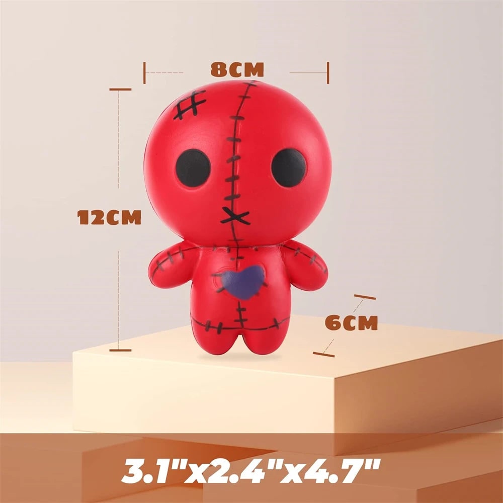 Halloween Squishy Toy Slow Rising Voodoo Doll with Stitched Details for Stress Relief Party Favors