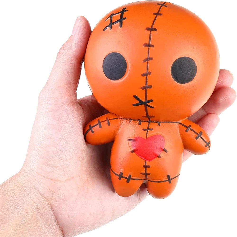 Halloween Squishy Toy Slow Rising Voodoo Doll with Stitched Details for Stress Relief Party Favors