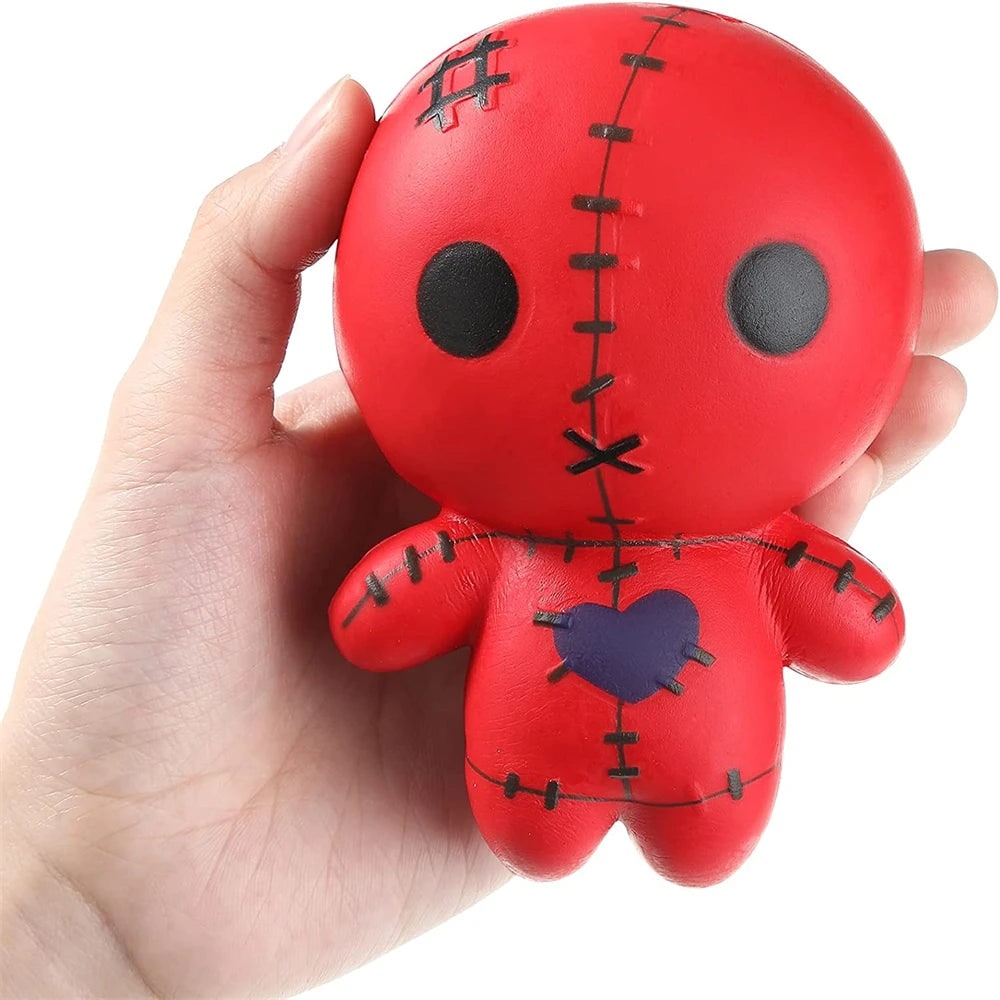 Halloween Squishy Toy Slow Rising Voodoo Doll with Stitched Details for Stress Relief Party Favors