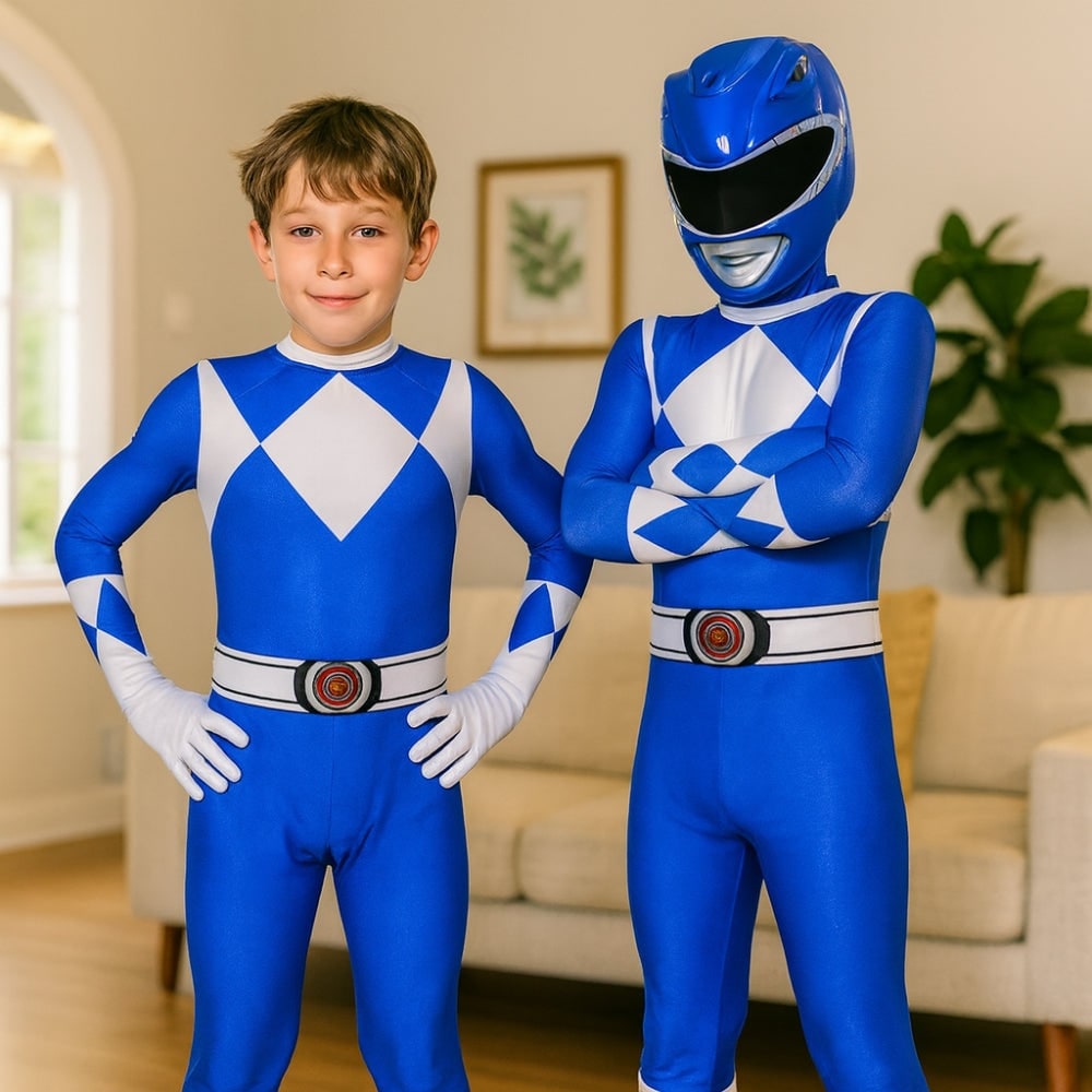 Halloween Superhero Park Ranger Costume Jumpsuit with Mask
