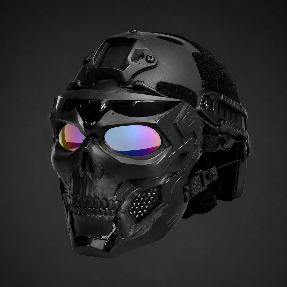Halloween Tactical Skull Mask and Face with Protective Goggles for Cosplay Airsoft Paintball Party