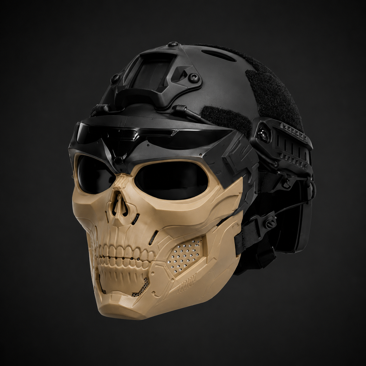 Halloween Tactical Skull Mask and Face with Protective Goggles for Cosplay Airsoft Paintball Party