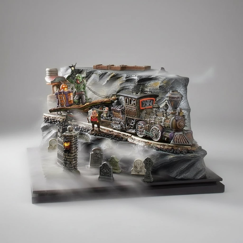 Halloween Tombstones and Graveyard Decorations Resin 4-Piece Set for Party and Tabletop Display
