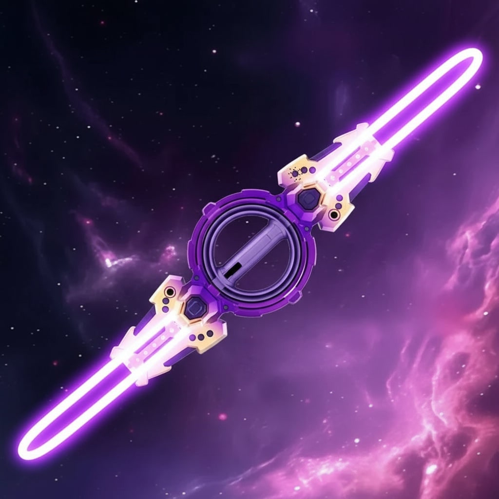 Halloween Toy Sword Light Up Double Ended with Extendable LED Blades and Spinning Handle