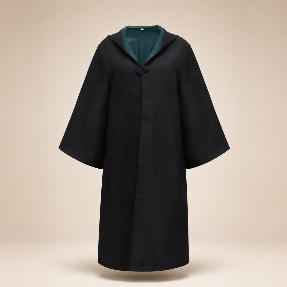 Halloween Wizard Robe Costume with Hood Bell Sleeves and Striped Scarf Accessory Set