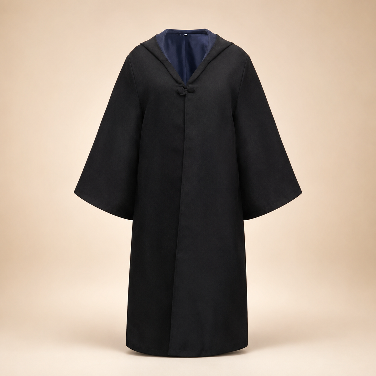 Halloween Wizard Robe Costume with Hood Bell Sleeves and Striped Scarf Accessory Set