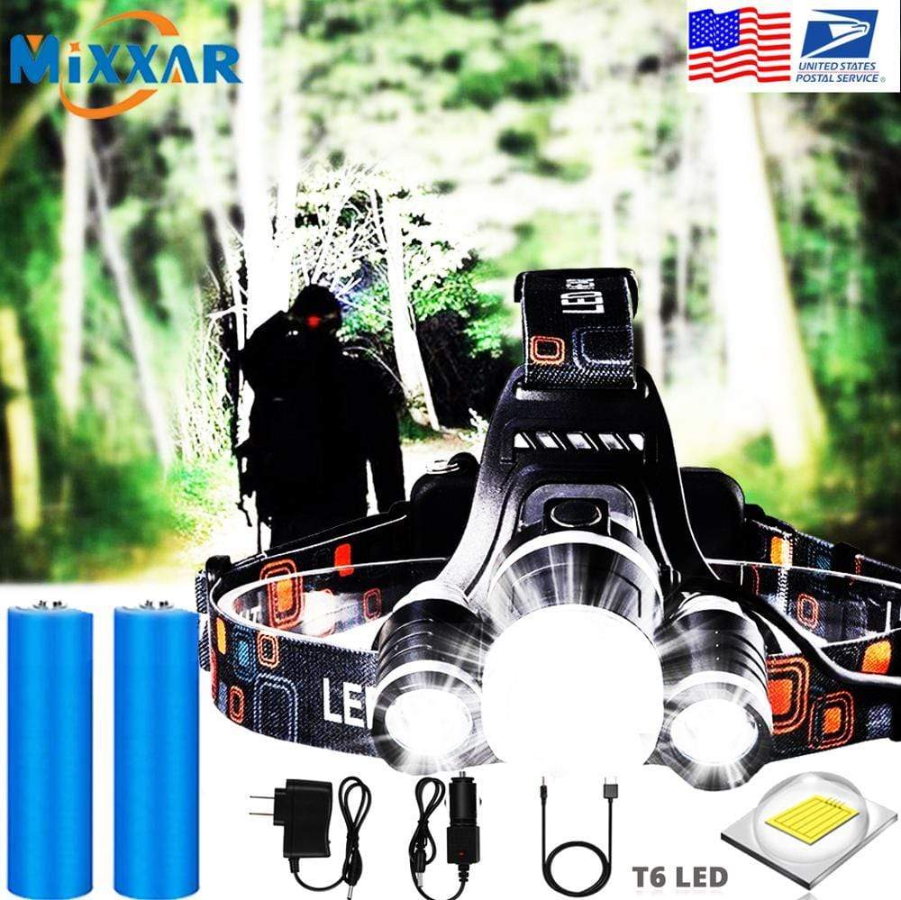 Powerful Rechargeable 3 T6 R5 LED Headlight For Hiking/Fishing/Outdoor Acitvities