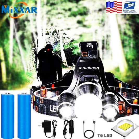 Powerful Rechargeable 3 T6 R5 LED Headlight For Hiking/Fishing/Outdoor Acitvities