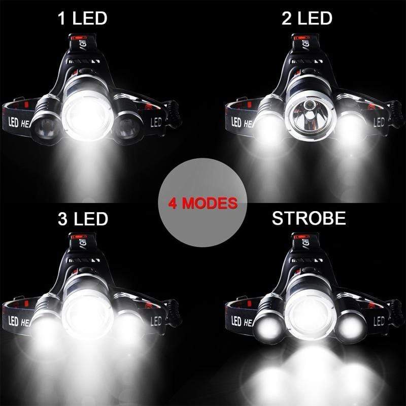 Powerful Rechargeable 3 T6 R5 LED Headlight For Hiking/Fishing/Outdoor Acitvities