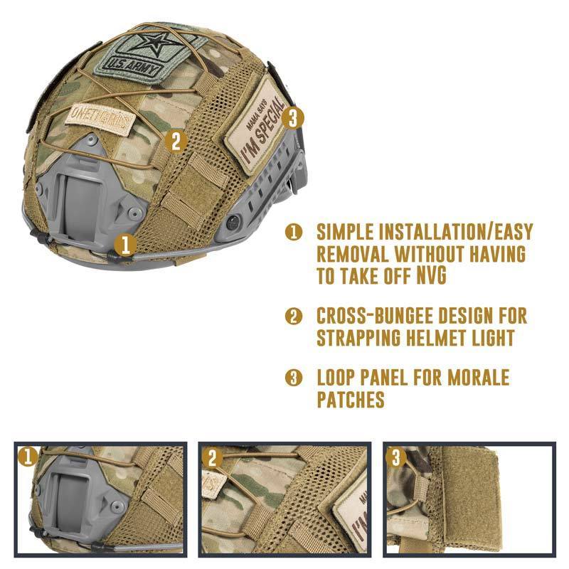 Tactical Multicam Helmet Cover for Ops-Core