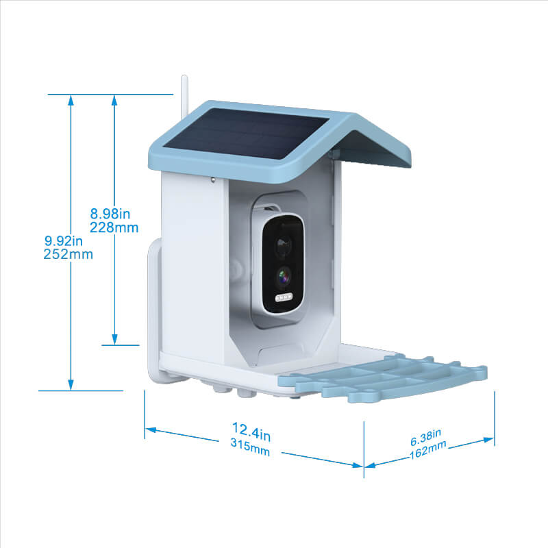Smart AI Bird Feeder with HD Camera & Night Vision – Solar Powered, Real-Time App Alerts, Squirrel-Proof, 11000+ Species Recognition